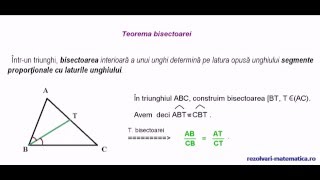 Teorema bisectoarei [upl. by Yran]