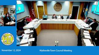 Wytheville Town Council  November 12 2024 [upl. by Reywas]