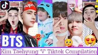 Reaction On Kim Taehyung Tiktok Edit🥵😍 V Best Slomo Videos  BTS V Latest English And Hindi Videos [upl. by Nira]