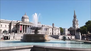 London walk Trafalgar Square to Buckingham Palace along the Mall in heatwave London 20minute walk [upl. by Ahsym]