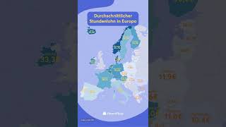 Durchschnittlicher Stundenlohn in Europa 💸 stundenlohn [upl. by Amelie113]