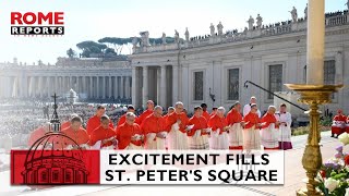 Excitement fills St Peters Square as Pope Francis creates 21 new cardinals [upl. by Annaoi]