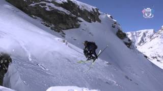 Sam ANTHAMATTEN SUI  Backcountry Slopestyle run 2  Swatch Skiers Cup 2015 [upl. by Atnamas]