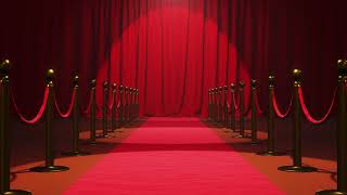 Green Screen 3D Red Carpet Award Curtain Backdrop Stage Hallway Grand Opening  Free footage [upl. by Case]