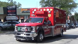 Wilmette IL Fire Dept Ambulance 26 Transporting [upl. by Sualocin]