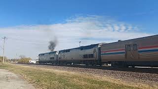 Amtrak 15 Leads Train 4 Princeton IL 102224 [upl. by Enymzaj]