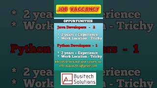 Job Vacancy at Trichy  shorts job jobs jobsearch jobs2024 [upl. by Lockhart]