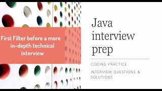 JavaInterviewPrepCoding1 [upl. by Ahsito]