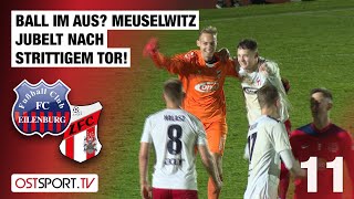 Ball im AUS Meuselwitz jubelt nach strittigem Tor Eilenburg  Meuselwitz  Regionalliga Nordost [upl. by Dnomayd]