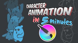 Character Animation In 5 Minutes sort of  KRITA 5 [upl. by Ylurt]