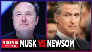 Gavin Newson Elon Musk FEUD Over Fake Ad Of Kamala Harris [upl. by Yeknarf449]