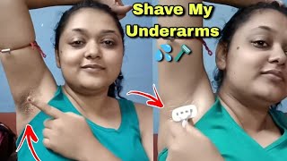 How to shave Arm pit at home for beginners [upl. by Imoyik423]