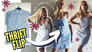 3 Kleider aus Herrenhemden nähen  3 Methoden Reformation Cami Dress THRIFT FLIP [upl. by Buchbinder]