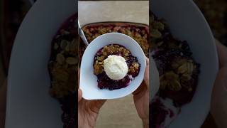 Rhubarbblueberry crisp a quick and easy summer dessert recipe baking dessert fruit rhubarb [upl. by Aekin46]