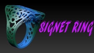 How to make signet ring with ZBrush [upl. by Assilav]