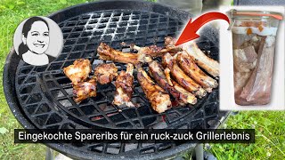 Spareribs einkochen und wie man sie später grillt  mit Barbecue Sauce Rezept aus dem Fond 😋 [upl. by Rebeka]