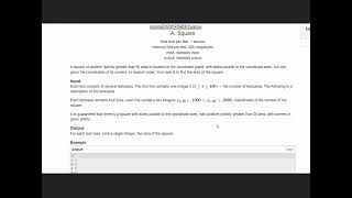 A Square  Codeforces Round 920 Div 3  Codeforces  Full solution with code [upl. by Friedly]