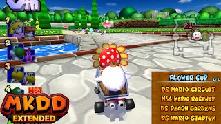 Mario Kart Double Dash Extended V10 NEW FLOWER CUP 200cc w Commentary [upl. by Zavras417]