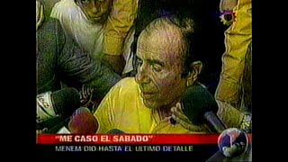 DiFilm  Carlos Menem previo al casamiento con Cecilia Bolocco 2001 [upl. by Ahseket484]