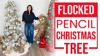 FLOCKED Pencil CHRISTMAS TREE Decorated [upl. by Roswald]