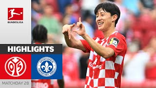 Statement Win by Mainz  1 FSV Mainz 05  Darmstadt 98 40  Highlights  Matchday 28 – Bundesliga [upl. by Accem]