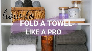 HOW TO FOLD A TOWEL  Easiest folding technique to save space amp time  Organization hack 2023 [upl. by Hurlee]