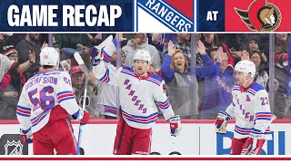 GAME RECAP New York Rangers at Ottawa Senators 12724 [upl. by Aralomo]