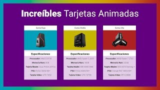 ¡Increíbles 😲 TARJETAS ANIMADAS  HTML  CSS  2019  MagtimusPro [upl. by Bernadette261]