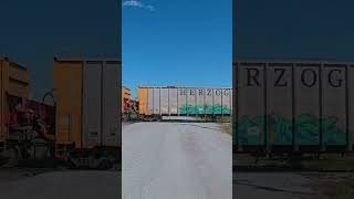 Union Pacific Herzog ballast train traveling at speed of 32 MPH [upl. by Mairam981]