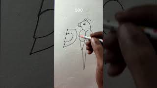 Simple and easy birds drawing with 500 [upl. by Mello178]