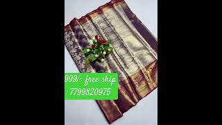 DIRECT FACTORY SALEKANCHIPURAM 1GRAM TISSUE BRIDAL SAREE999 free shipkanchipuramsarees saree [upl. by Eiznekcam]