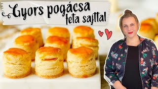 Gyors fetasajtos pogácsa recept 🔥🔥🔥 sütőporral egyszerűen [upl. by Adleremse]