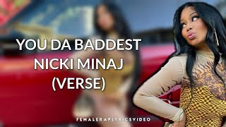 Nicki Minaj  You Da Baddest Verse [upl. by Jaclin]