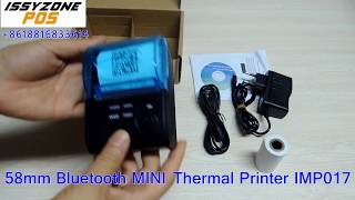 58mm Bluetooth Thermal Printer Portable printer how to connect with AndroindIOS IMP017 [upl. by Inoj]