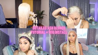 HOW TO ACHIEVE THE PERFECT ASH BLONDE  Melted HD Lace Wig Install ft Yolissa Hair [upl. by Kitrak856]