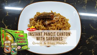 How to make Lucky Me Instant Pancit Canton with Sardines  ECQ Meal  Quick And Easy [upl. by Bruning]