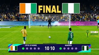 Nigeria vs Côte dIvoire FINAL  Penalty Shootout 2024  African cup nations 2023  PES Gameplay [upl. by Holton168]