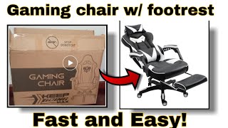 How to Assemble Homall SRacer Gaming Office Chair Steps 1 thru 13 [upl. by Ahsinam]