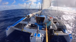 Sailing to Hawaii Singlehanded on a Small Trimaran Between Two Hurricanes [upl. by Enelyam]