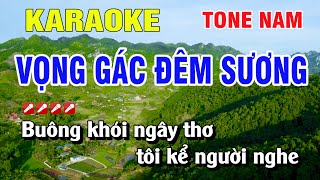 Karaoke Vọng Gác Đêm Sương Tone Nam Nhạc Sống  Hoàng Luân [upl. by Asilej515]