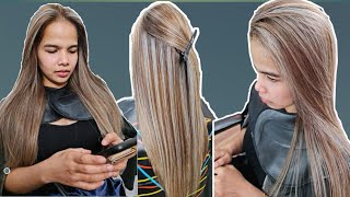 HOW TO HIGHLIGHTS FOR LONG HAIR TAGALOG TUTORIAL  Chading [upl. by Atikehs]