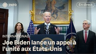 Discours de Joe Biden après la tentative dassassinat contre Trump  revoyez notre émission spéciale [upl. by Persis]