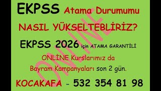 EKPSSde ATANMA ŞANSIMIZI NASIL YÜKSELTEBİLİRİZ  Ekpss 2026 için Kazanama GARANTİLİ ONLİNE Kursumuz [upl. by Enenstein]