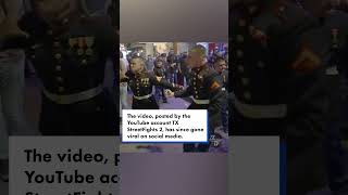 Wild video shows Marines brawling with civilians on Austin Texas street shorts [upl. by Michelina]