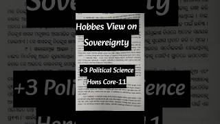 Hobbes View on Sovereignty3 5th Semester Political Science Hons Core11 [upl. by Lebasile]