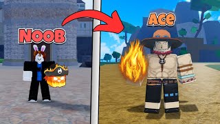 Upgrading NOOB to MAX Ace in Blox Fruits [upl. by Pejsach779]