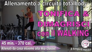 Allenamento completo walking  circuito per tonificare e dimagrire anche con tapis roulant [upl. by Alverson]