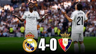 REAL MADRID vs OSASUNA 40  GOLEADA  LA LIGA [upl. by Omoj]