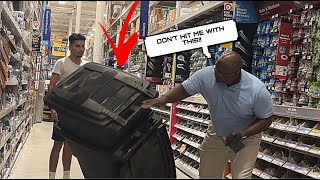 Hitting People With Trash Can Lid Prank  Part 2 [upl. by Lleoj]