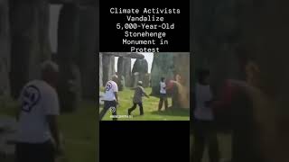 Climate Activists Vandalize Stonehenge in Protest [upl. by Llenrub]